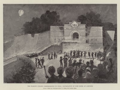 Conmemoración del Jubileo de Diamante en India, Iluminación del Fuerte Moira en Almorah de Henry Charles Seppings Wright